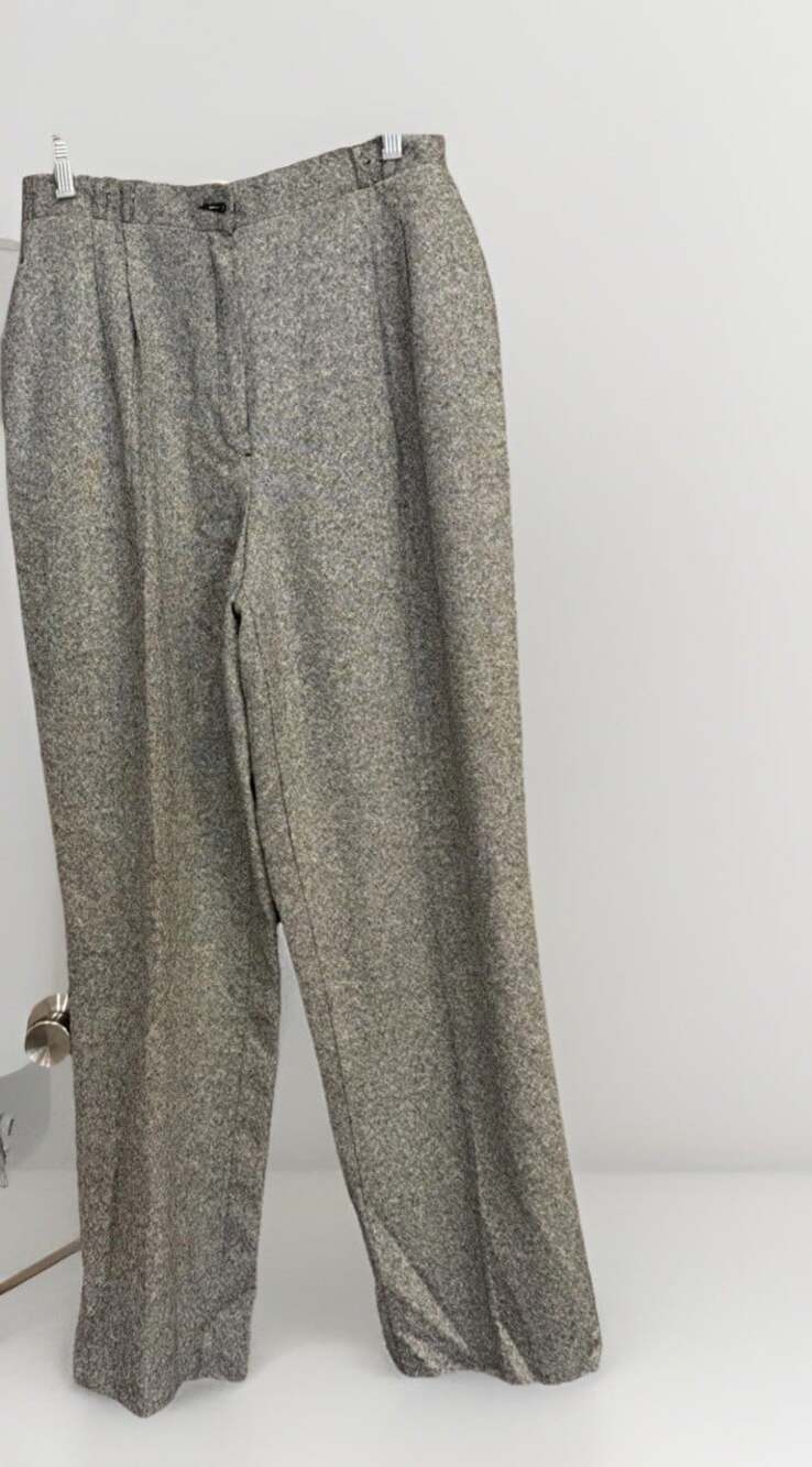 Vntge 40% Wool Lined Herringbone High Waist Preppy 80’s Pants. W30/L29.5-12